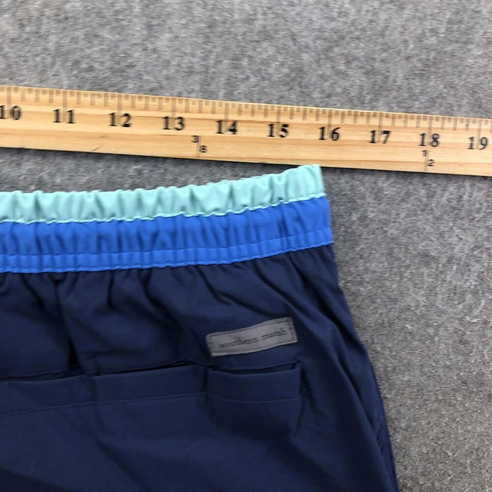 Southern Marsh Swim Trunks Mens Medium Blue Elastic Waist Drawstring Lined
